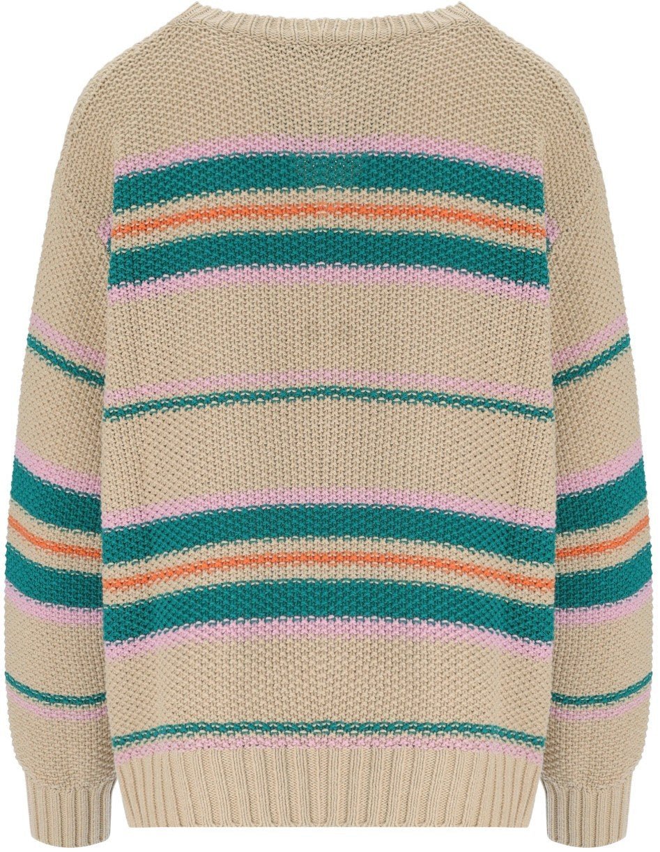 Max Mara MAX MARA WEEKEND ANGUS CREWNECK SWEATER WITH EMBROIDERY Beige