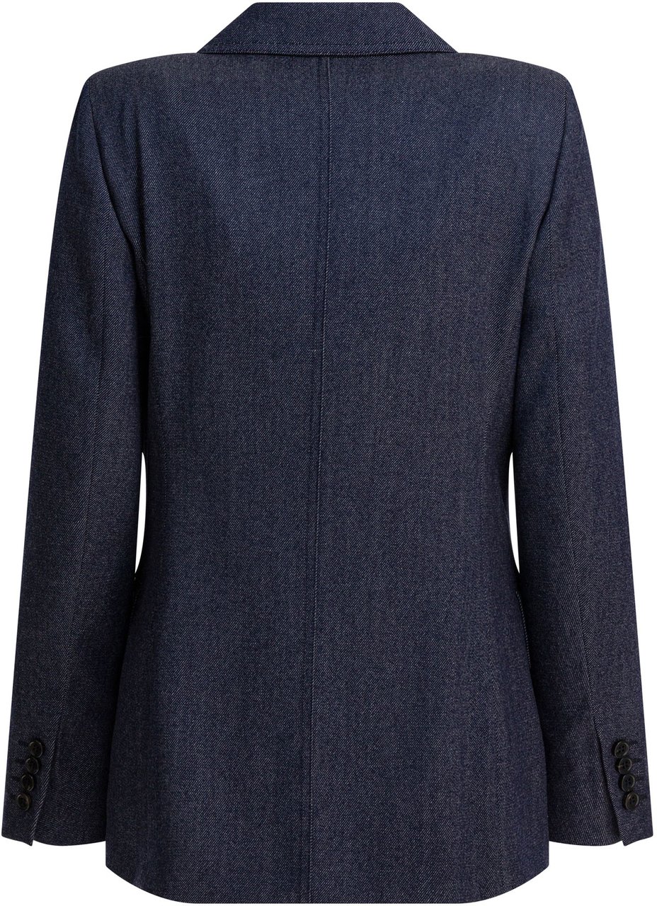Max Mara Denim-effect double-breasted blazer Blauw