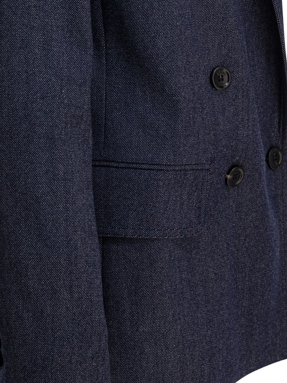 Max Mara Denim-effect double-breasted blazer Blauw