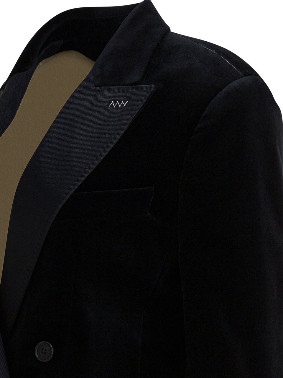 Max Mara Double-breasted velvet blazer Zwart
