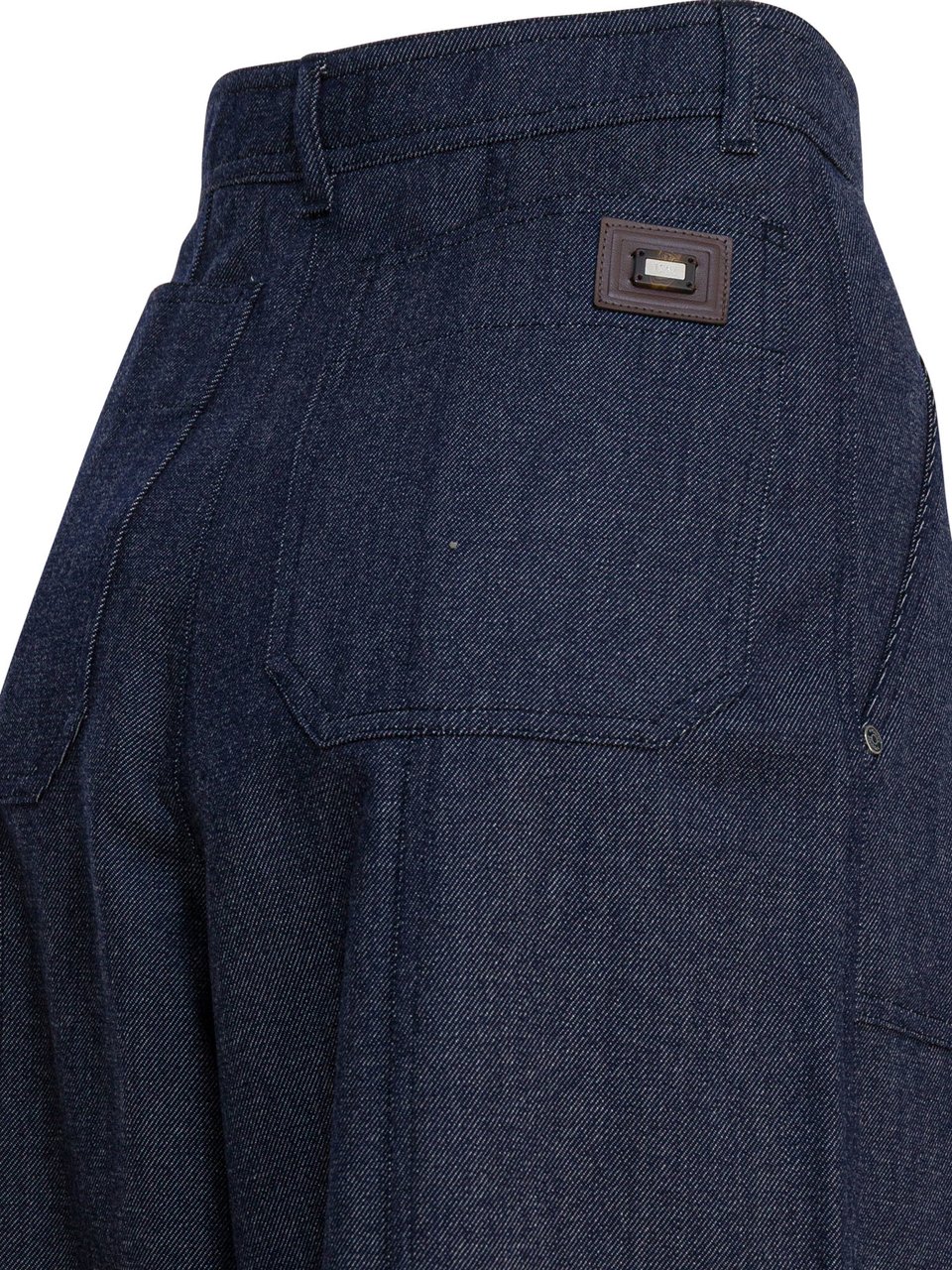 Max Mara Denim-effect wool pants Blauw