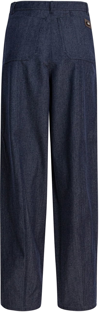 Max Mara Denim-effect wool pants Blauw