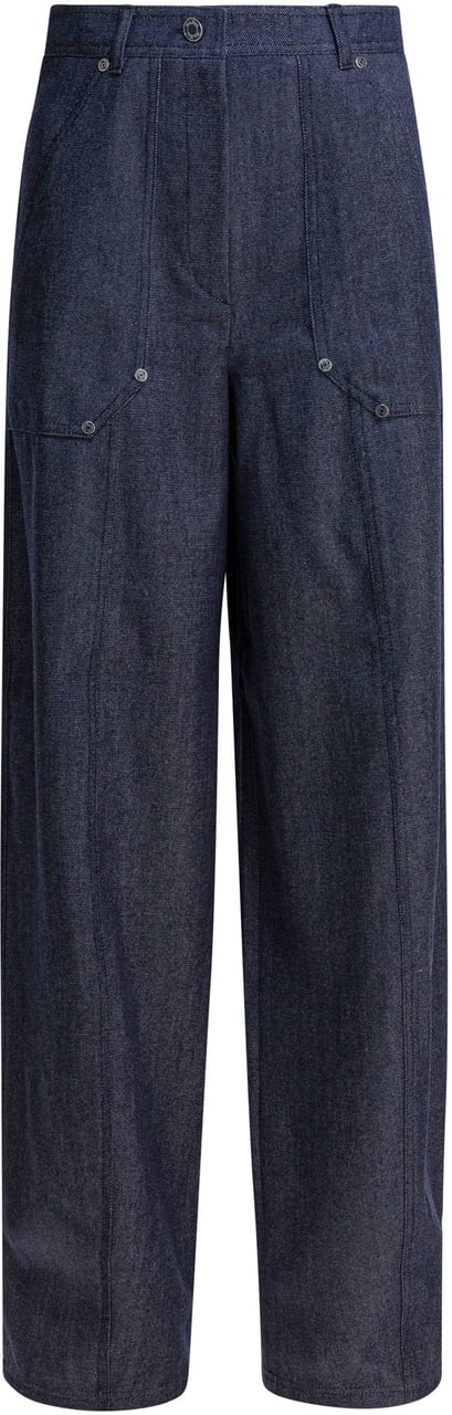 Max Mara Denim-effect wool pants Blauw