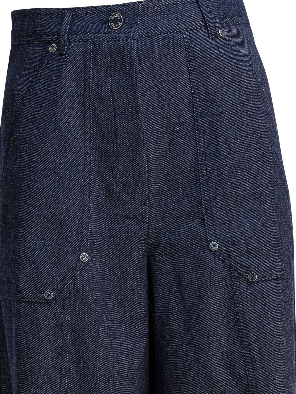 Max Mara Denim-effect wool pants Blauw