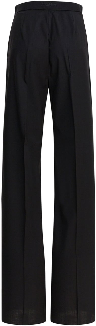 Max Mara Light wool straight trousers Zwart
