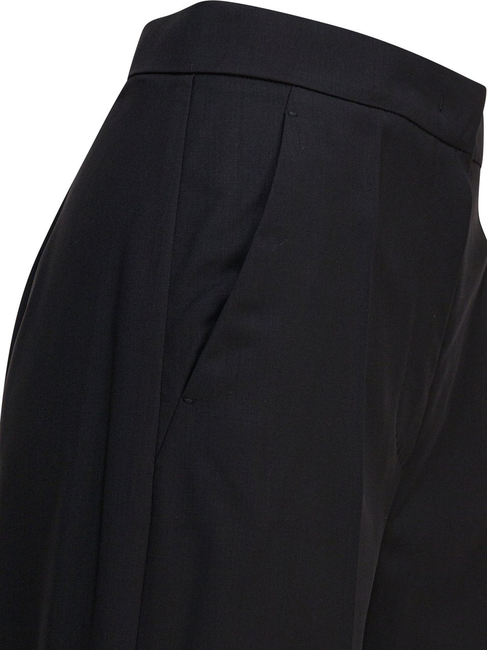 Max Mara Light wool straight trousers Zwart