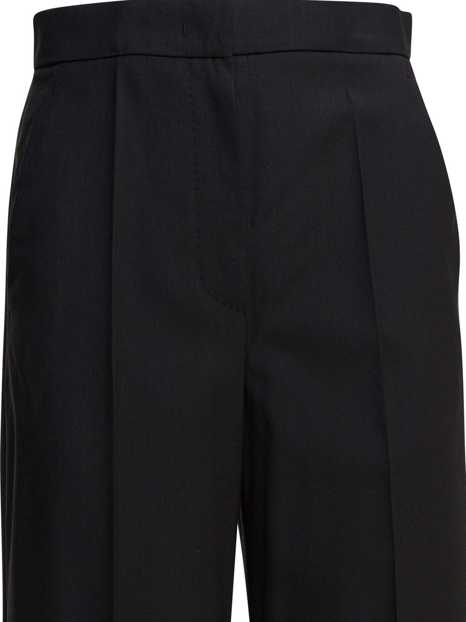 Max Mara Light wool straight trousers Zwart