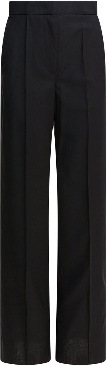 Max Mara Light wool straight trousers Zwart