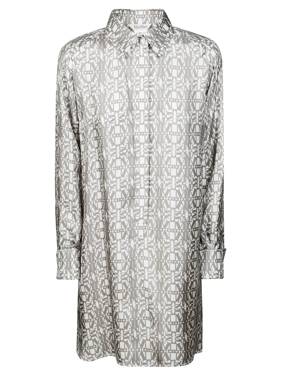 Max Mara Geometric Pattern Long-Sleeved Shirt with Classic Collar Wit