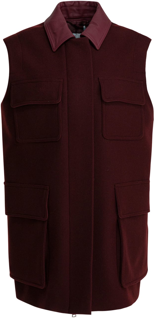 Max Mara Sleeveless jacket in wool and alpaca Rood