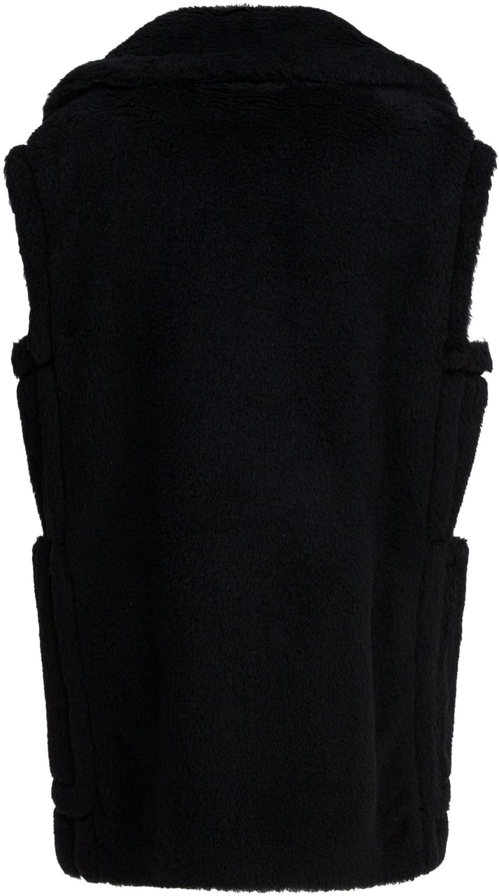 Max Mara Sleeveless teddy jacket in alpaca and wool Zwart