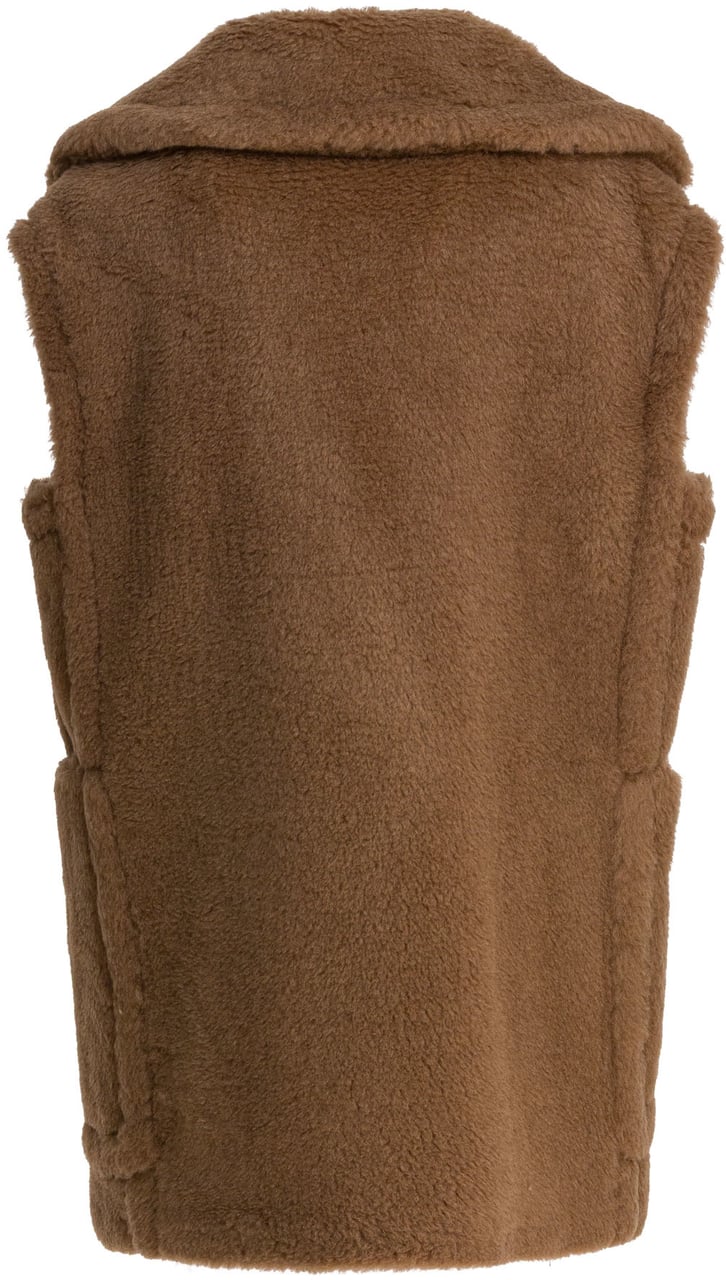 Max Mara Double-breasted sleeveless jacket in Teddy Bruin