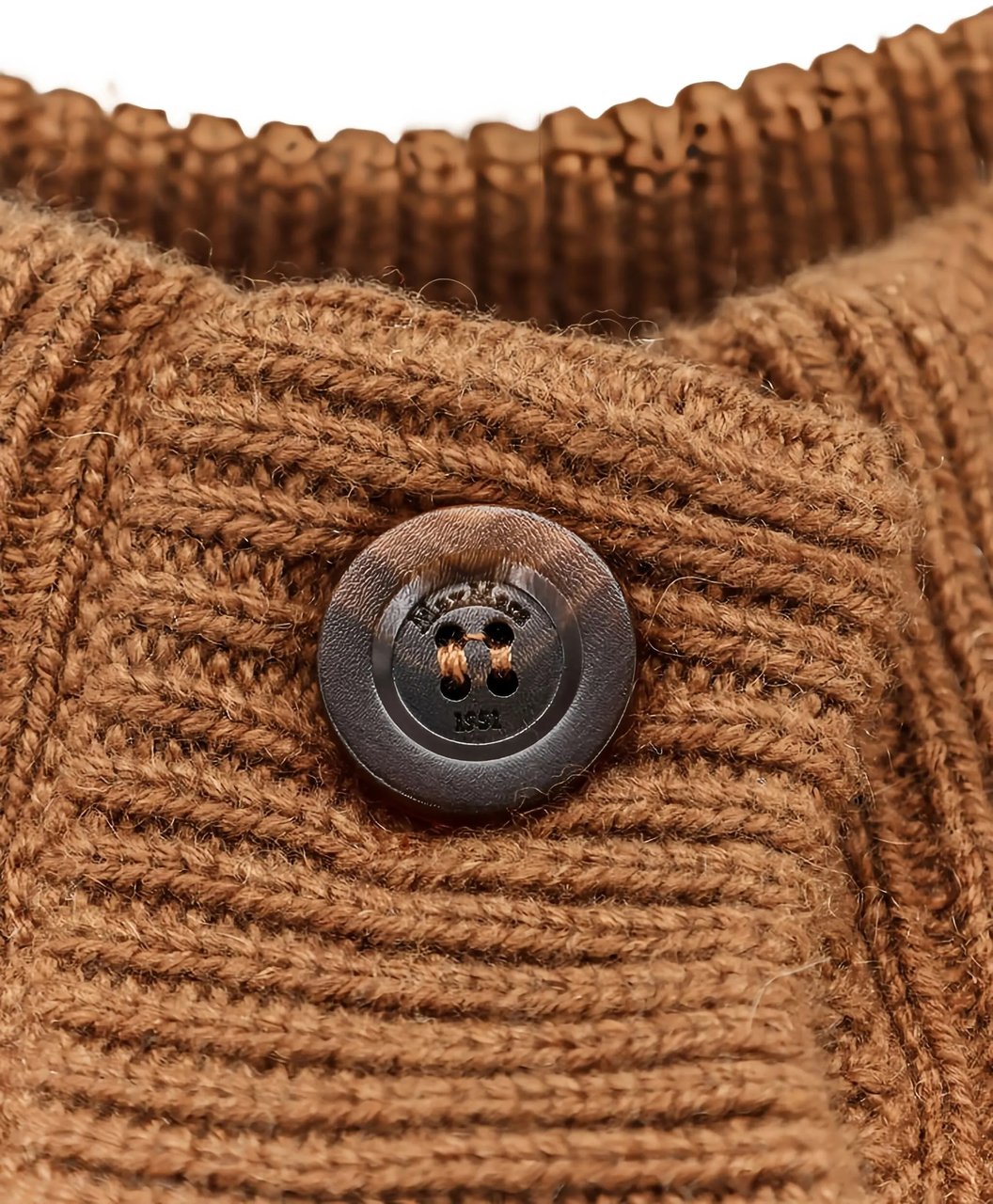 Max Mara Brown Afelio Ribbed Knit Cropped Jacket Bruin