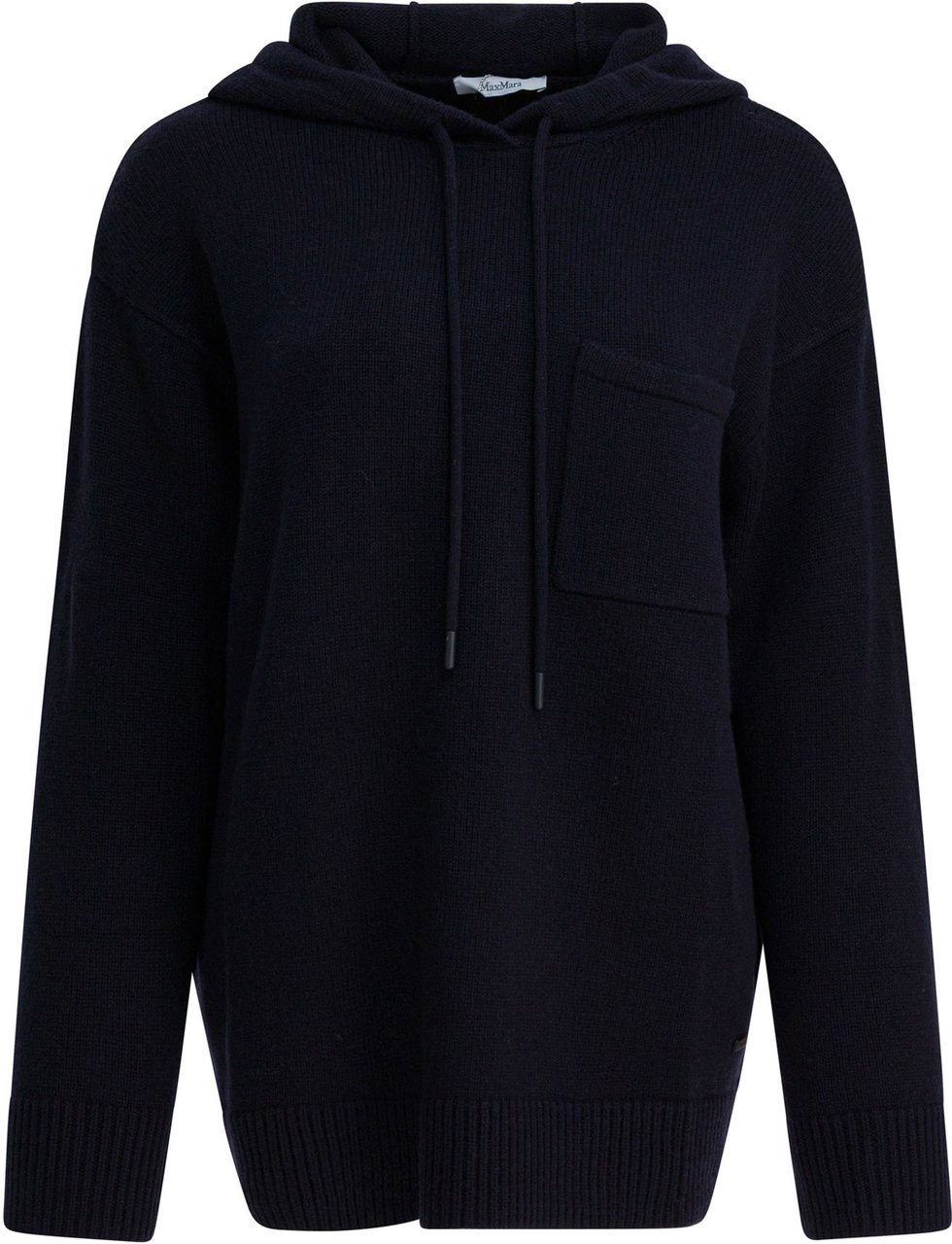 Max Mara Wool and cashmere hooded sweater Blauw