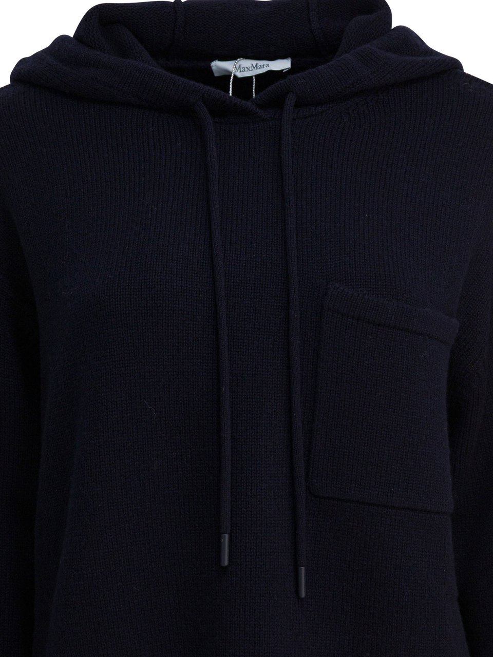 Max Mara Wool and cashmere hooded sweater Blauw