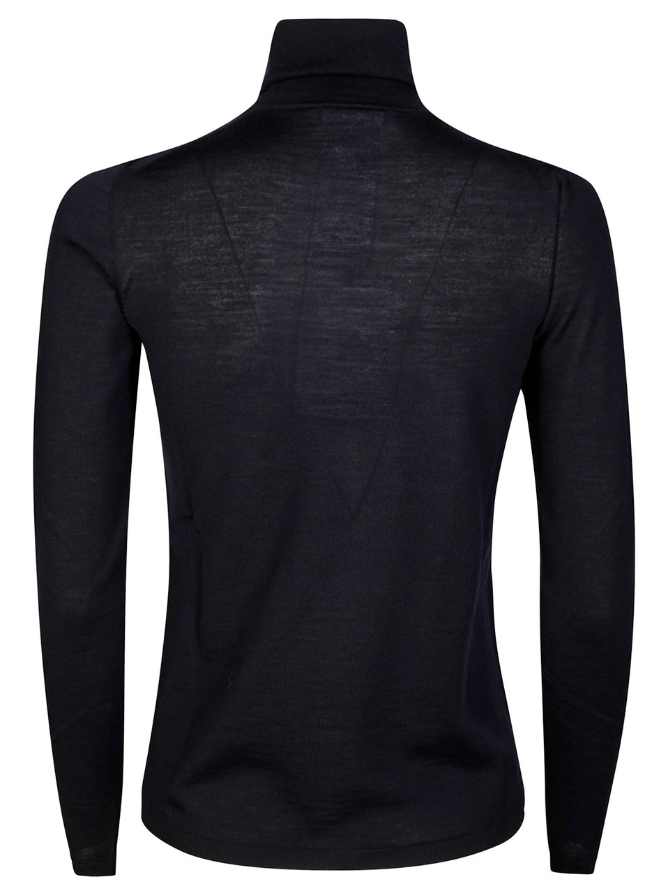 Max Mara Slim-Fit Long-Sleeved Turtleneck Top with V-Seam Details Zwart
