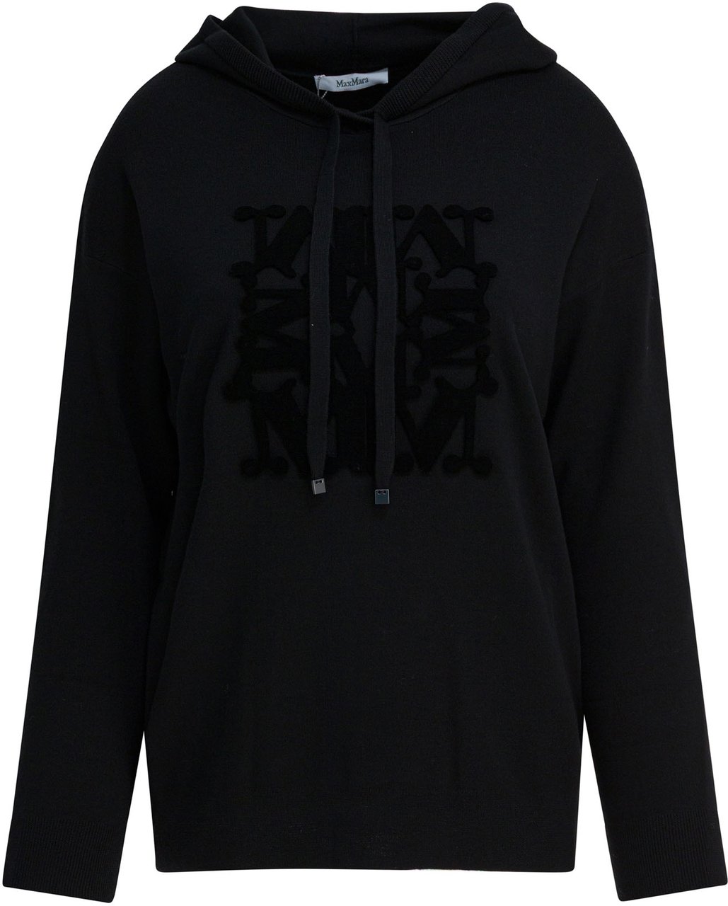 Max Mara Virgin wool hooded sweater Zwart