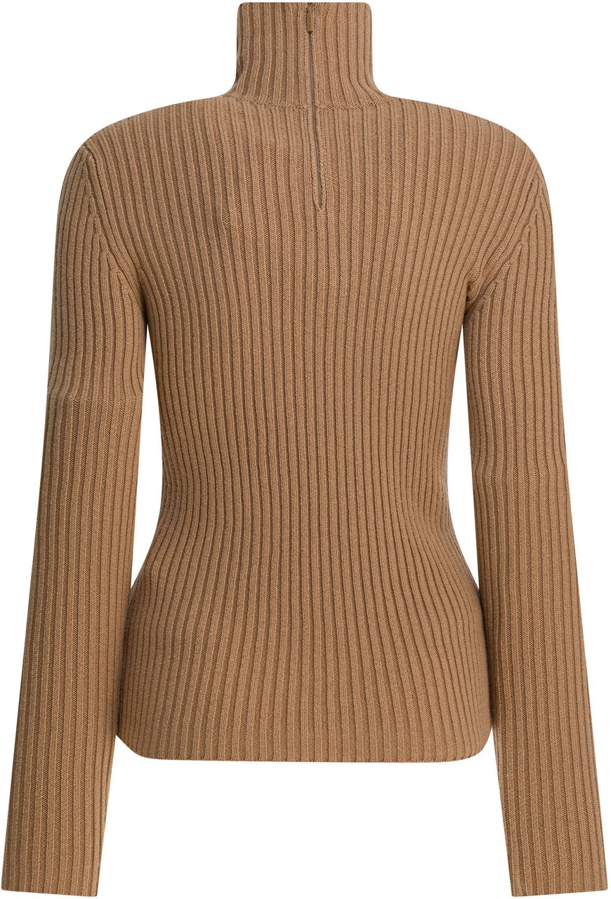 Max Mara Wool and cashmere turtleneck sweater Beige