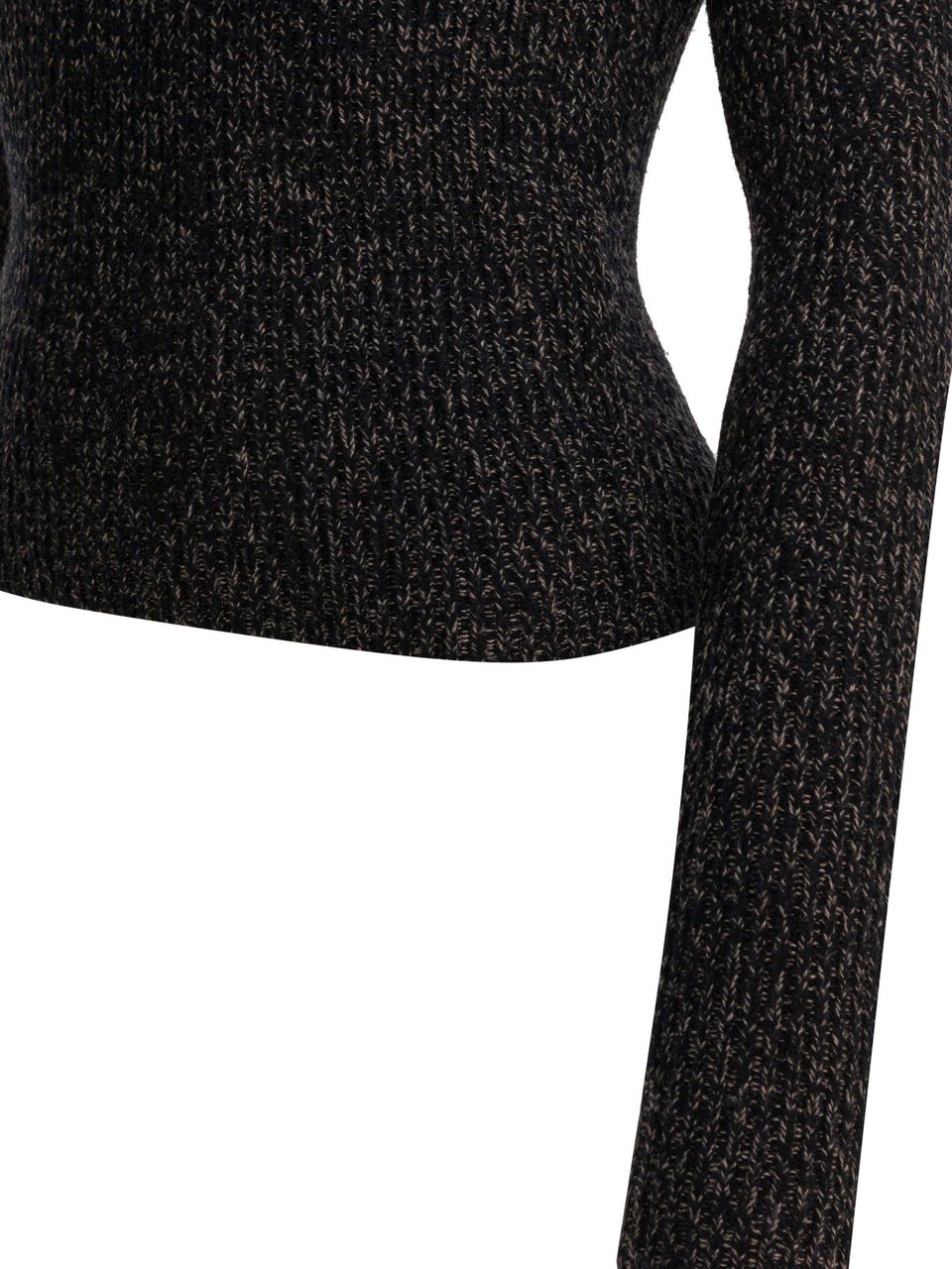 Max Mara Wool and cashmere mouliné turtleneck sweater Zwart