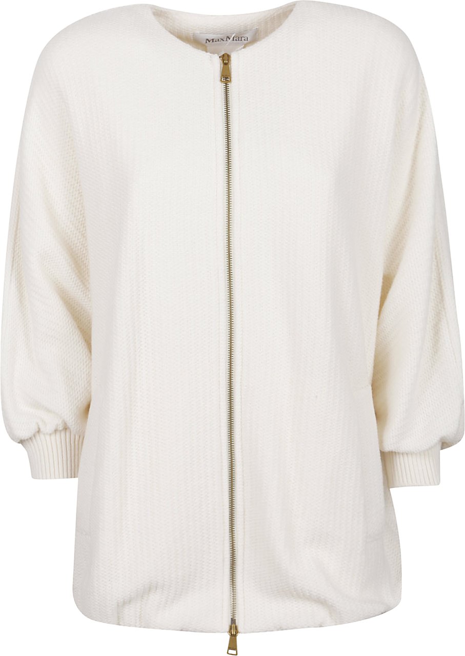 Max Mara Cirino Zip Up Jacket White Wit