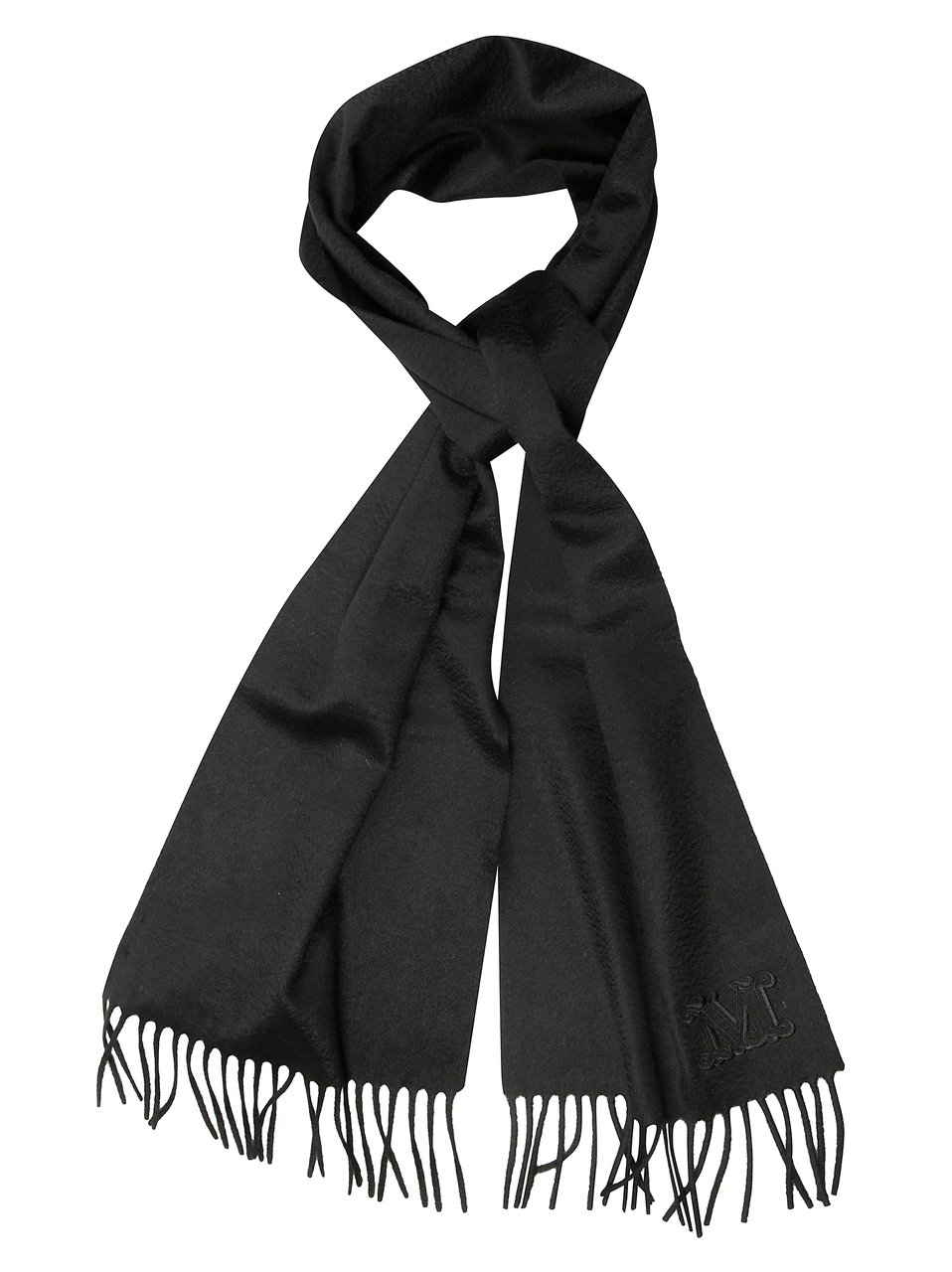 Max Mara Wsdalia Long Rectangular Scarf with Subtle Sheen Zwart