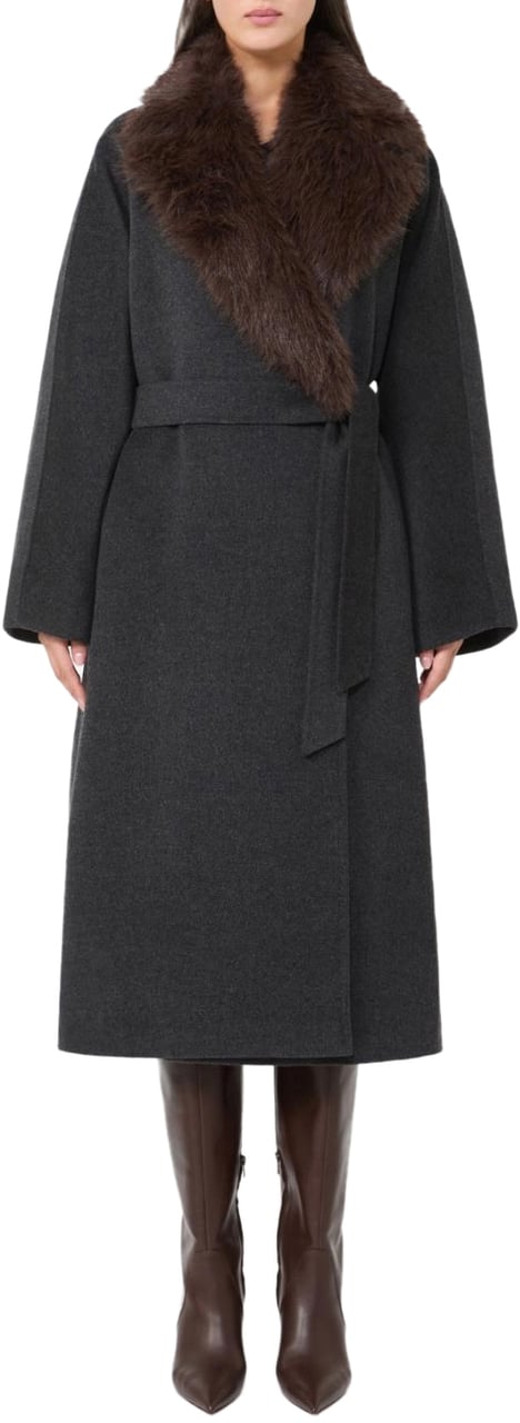 Max Mara Coats Anthracite Grijs