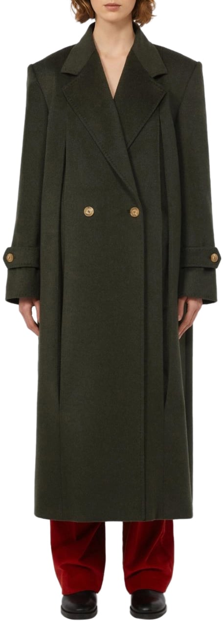 Max Mara Coats Verde Scuro Groen