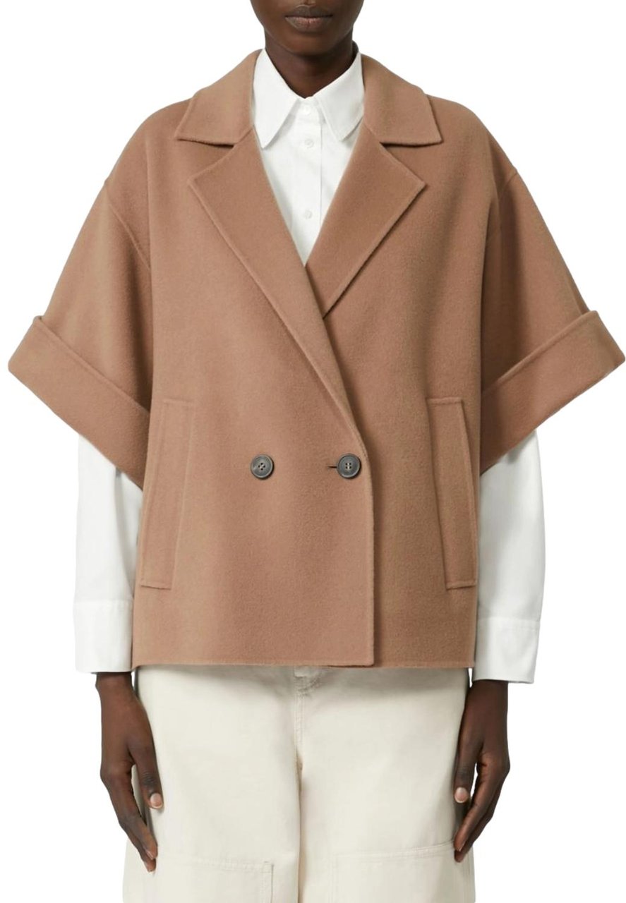 Max Mara Coats Marrone Chiaro Bruin