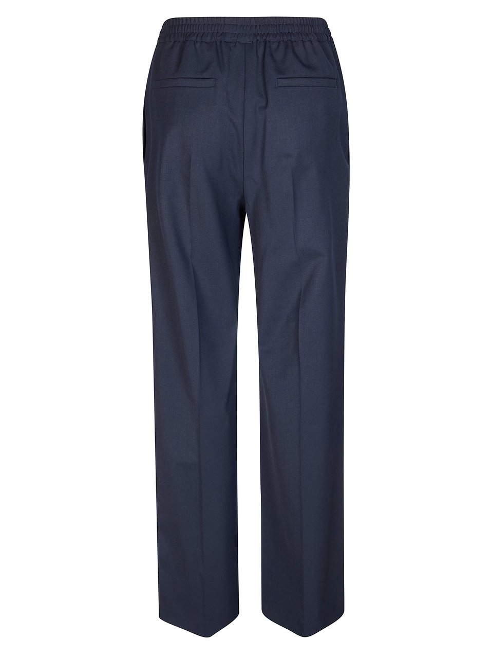 Max Mara Tailored High-Waist Wool Pants with Elastic Waistband Zwart