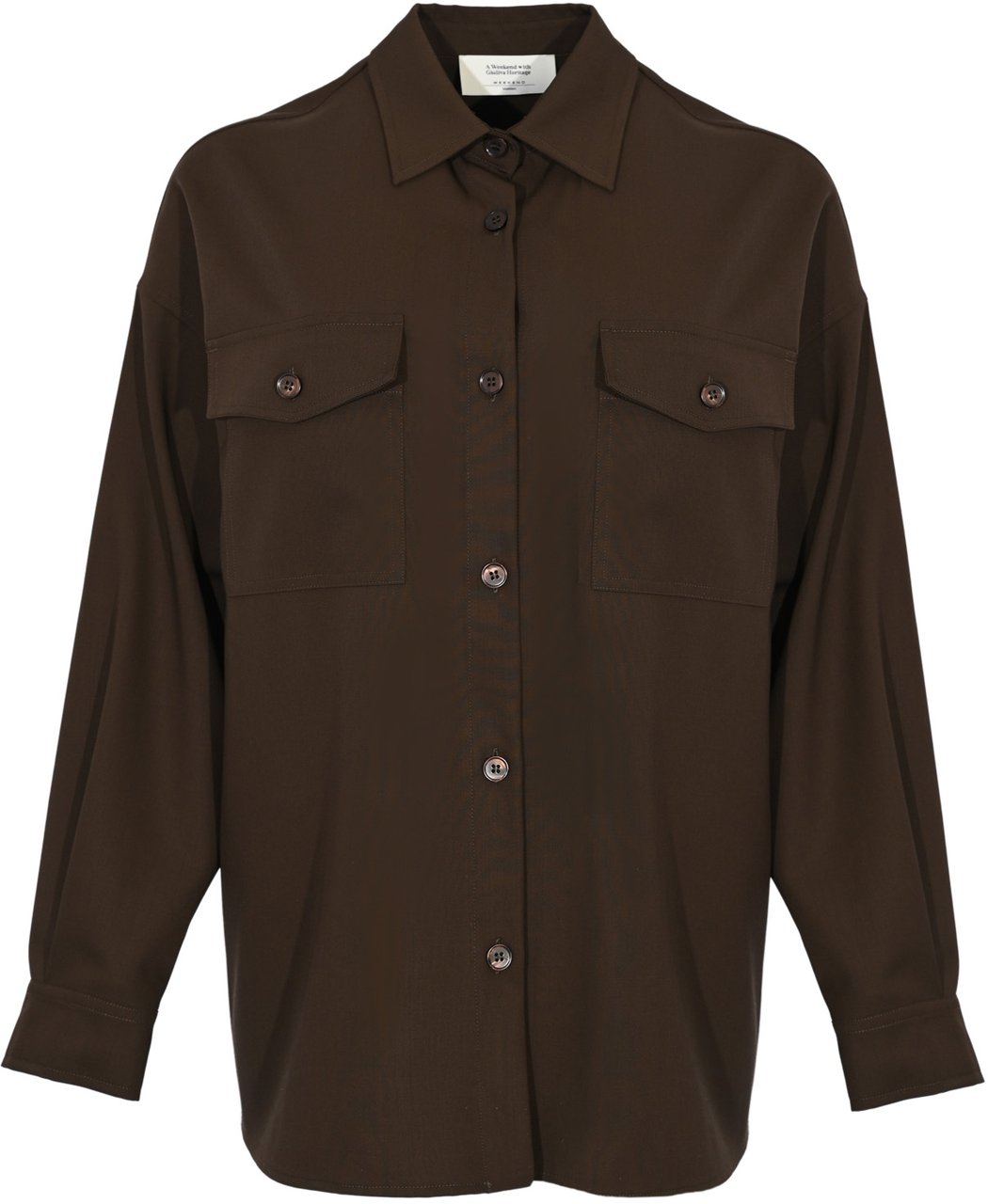 Max Mara Shirts Marrone Scuro Bruin
