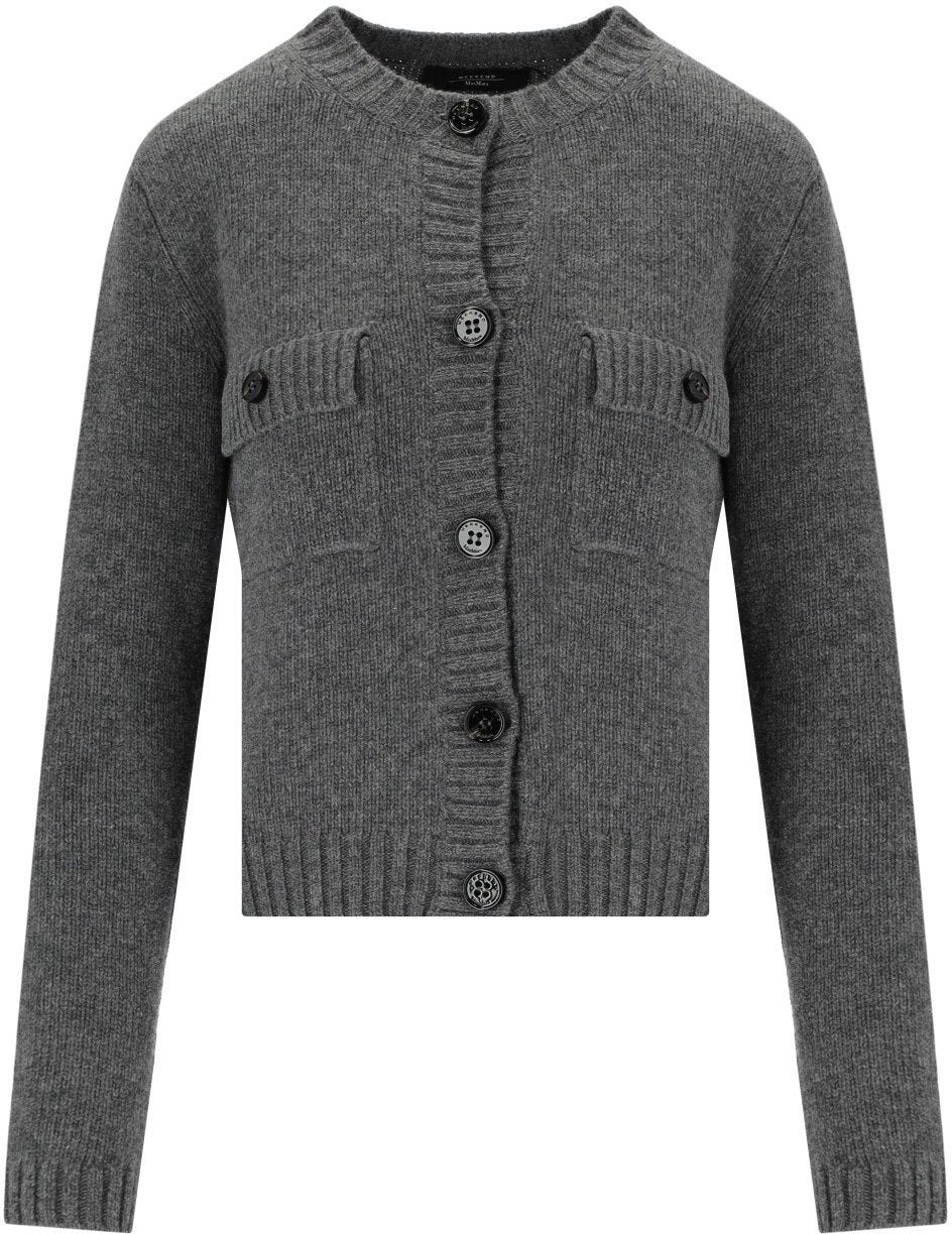 Max Mara MAX MARA WEEKEND OLBIA ANTHRACITE GREY CARDIGAN Grijs