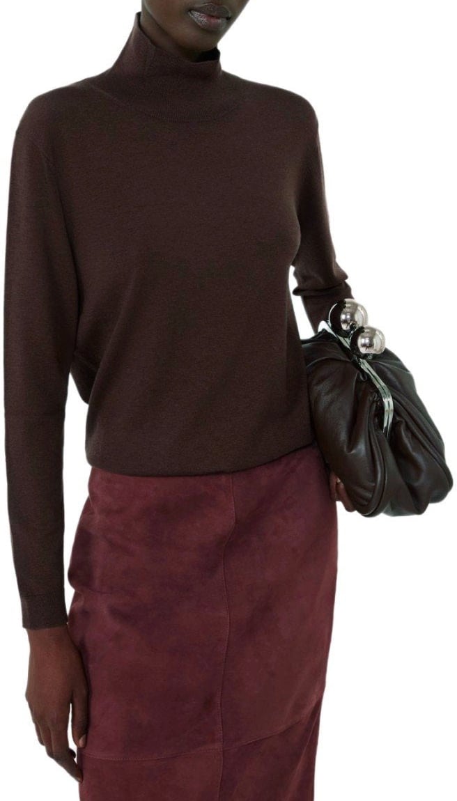 Max Mara MAX MARA WEEKEND KIKU CHOCOLATE TURTLENECK SWEATER Bruin
