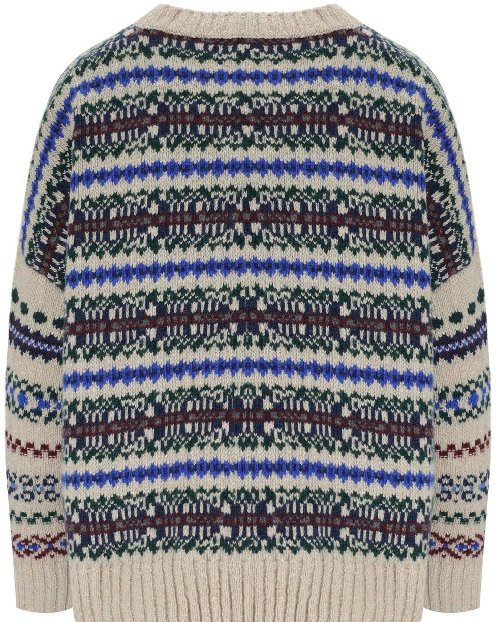 Max Mara MAX MARA WEEKEND RIVETTO MULTICOLORED CREWNECK SWEATER Beige