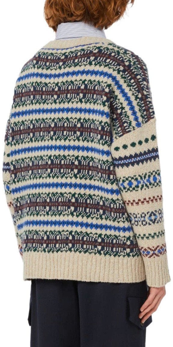 Max Mara MAX MARA WEEKEND RIVETTO MULTICOLORED CREWNECK SWEATER Beige