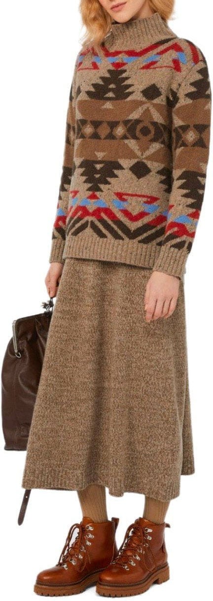Max Mara MAX MARA WEEKEND ERITREA BROWN TURTLENECK SWEATER Beige