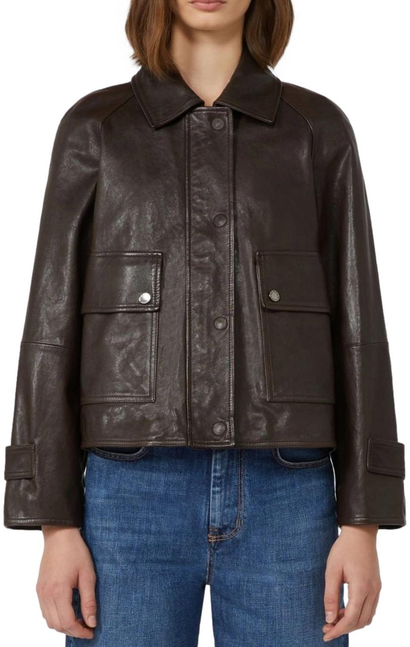 Max Mara Jackets Marrone Scuro Bruin