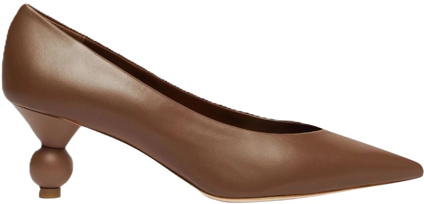 Max Mara With Heel Leather Brown Bruin