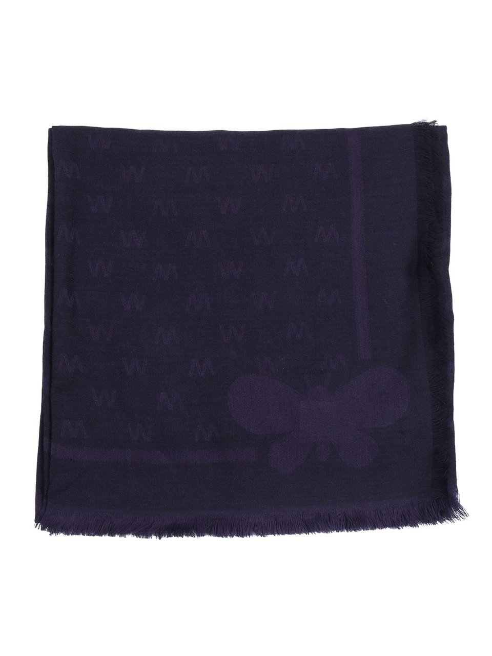 Max Mara Large Rectangular Shawl With Fringed Edges Zwart