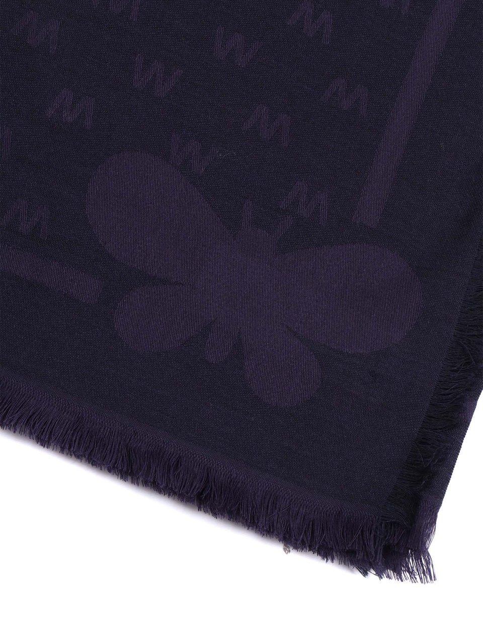 Max Mara Large Rectangular Shawl With Fringed Edges Zwart