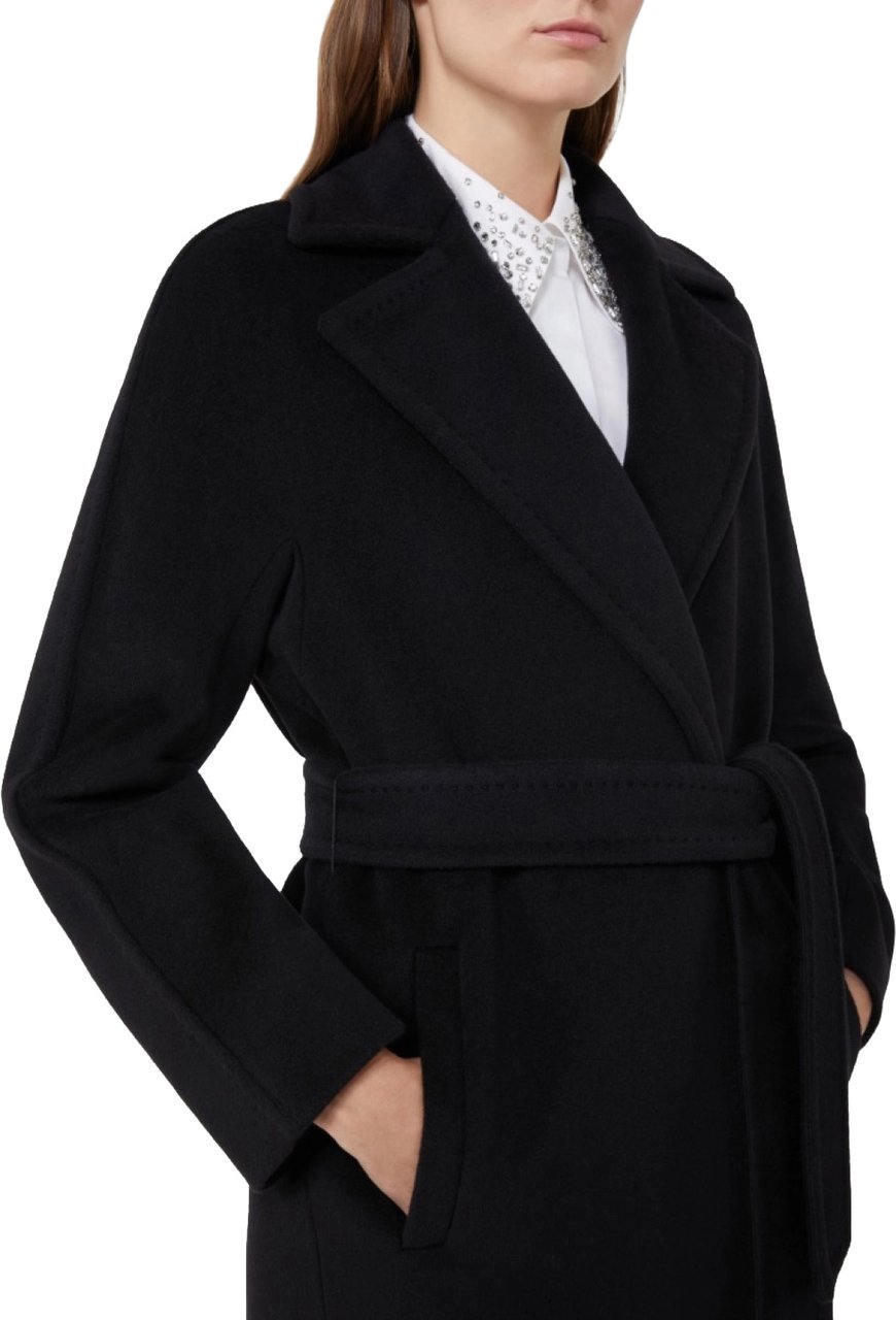 Max Mara Coats Nero Zwart