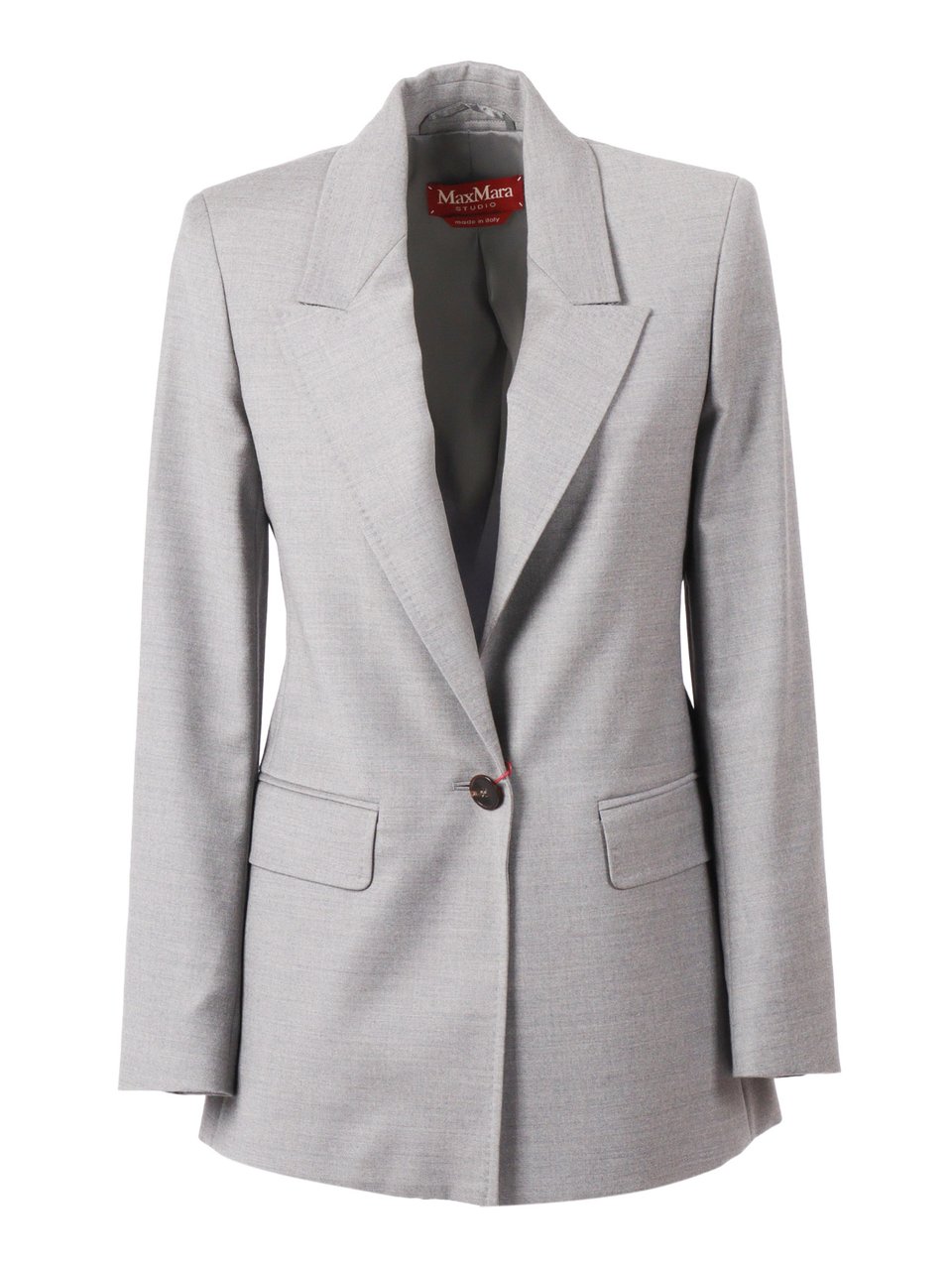 Max Mara Tailored Grey Jacket With Classic Lapel Wit
