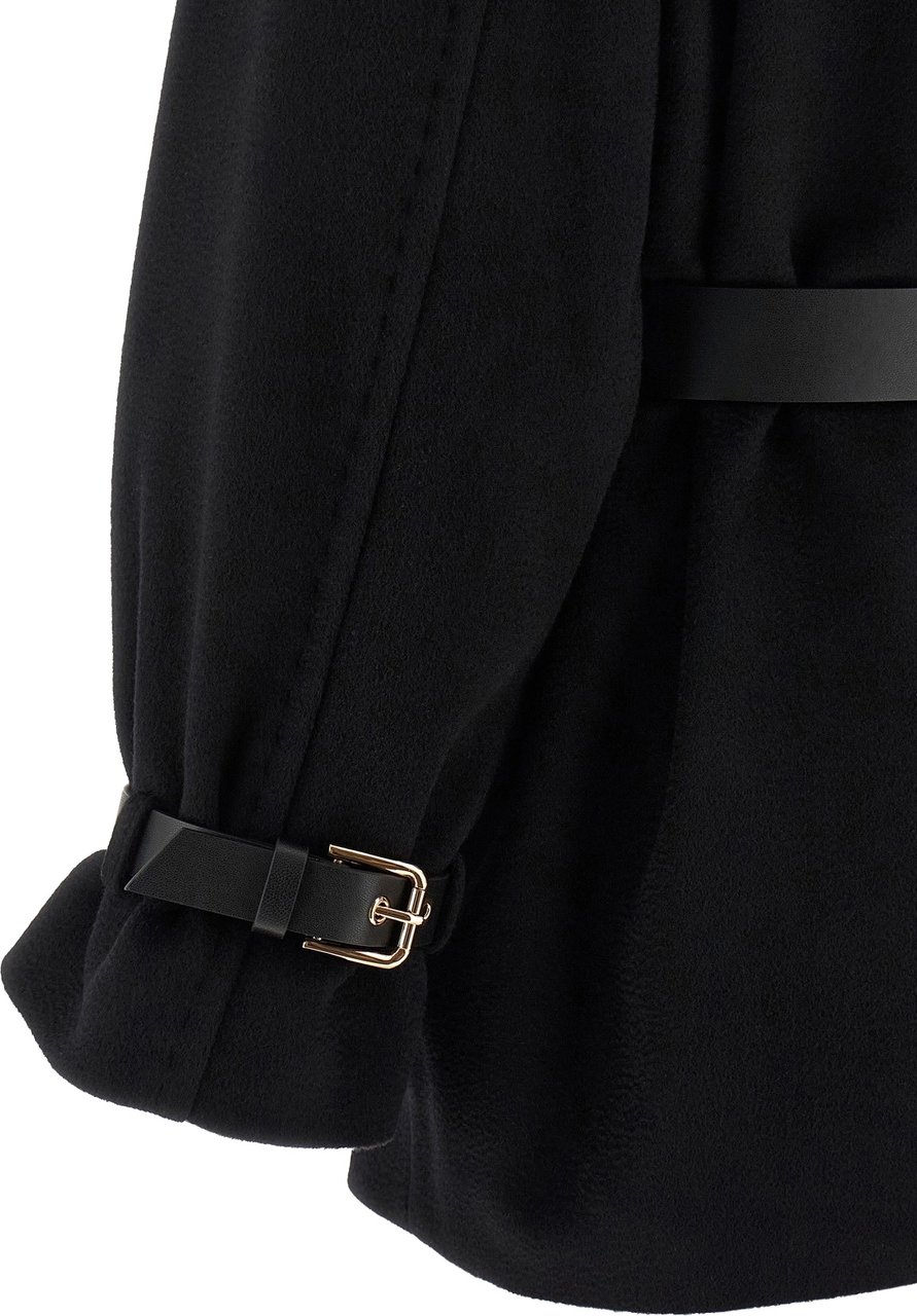 Max Mara Coats Nero Zwart