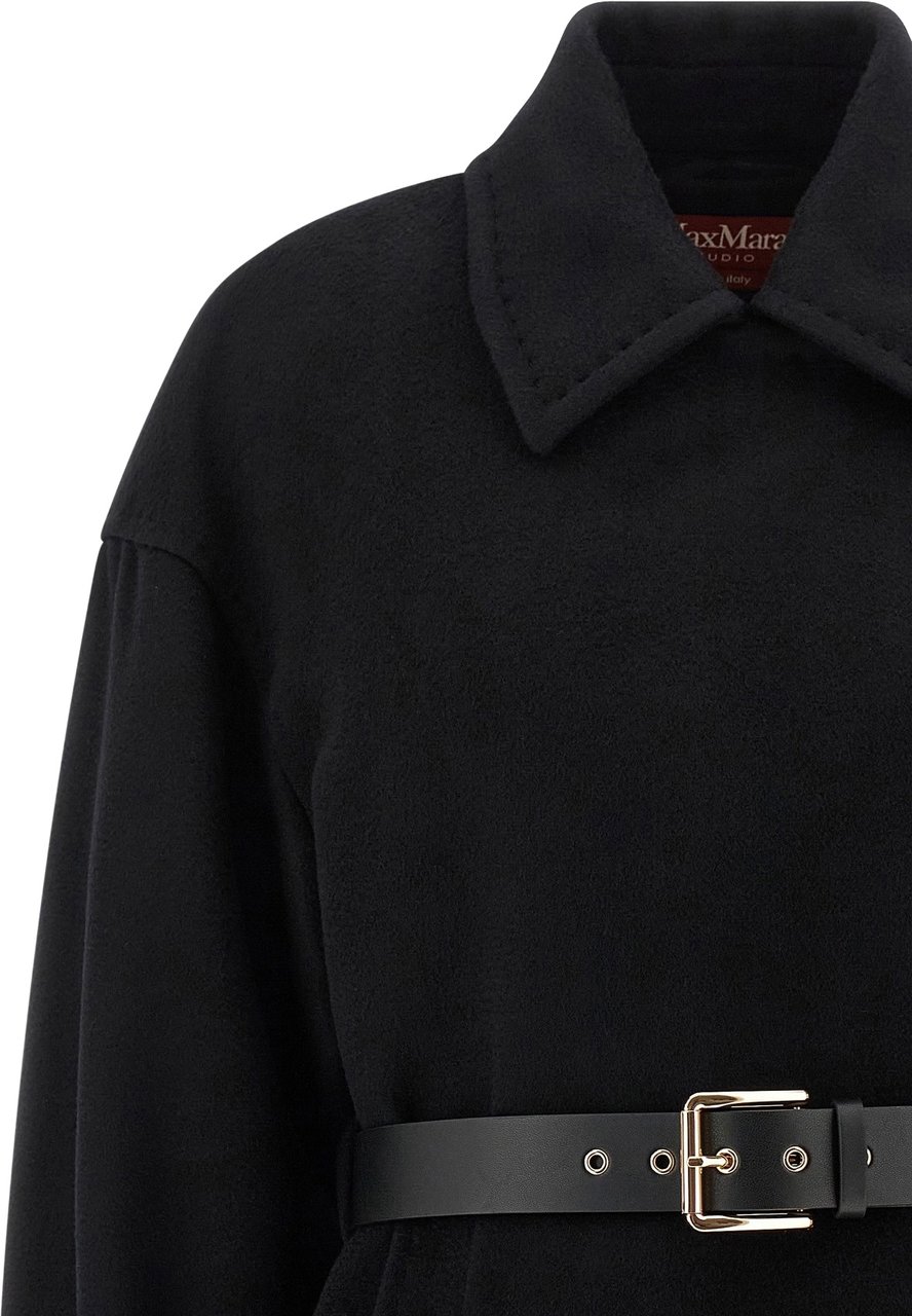 Max Mara Coats Nero Zwart