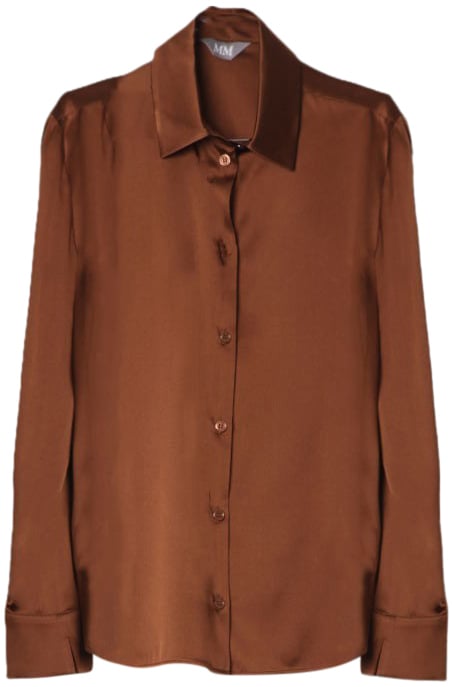 Max Mara Shirts Leather Brown Bruin
