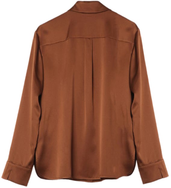 Max Mara Shirts Leather Brown Bruin