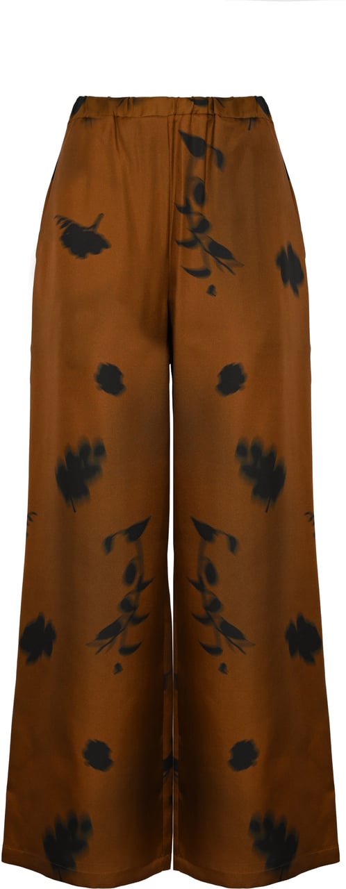 Max Mara Trousers Leather Brown Bruin