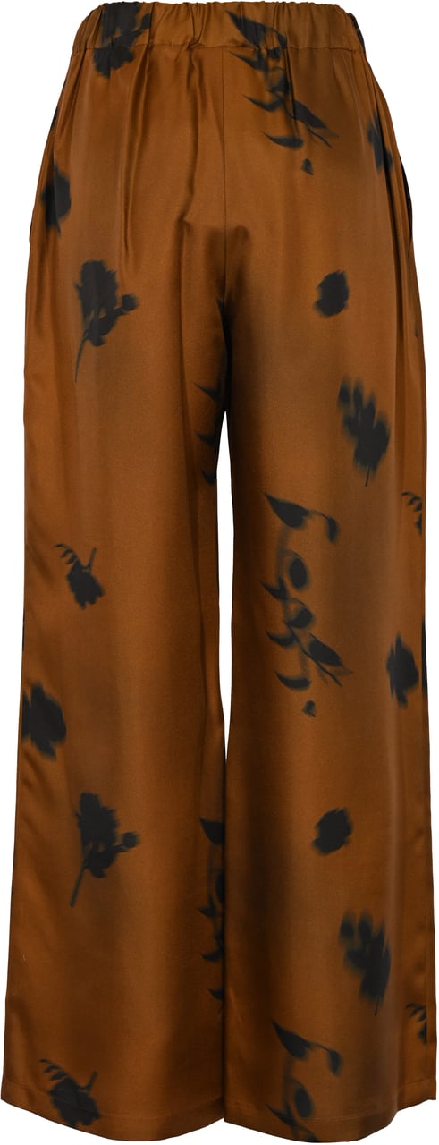 Max Mara Trousers Leather Brown Bruin