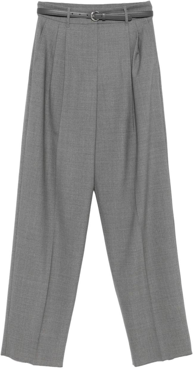 Max Mara Trousers Grigio Medio Grijs