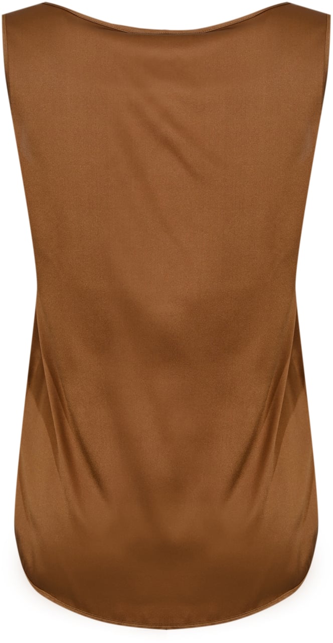 Max Mara Top Leather Brown Bruin