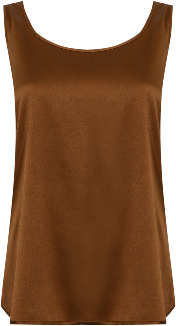 Max Mara Top Leather Brown Bruin